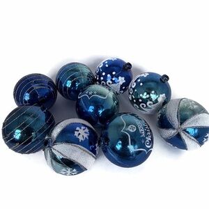 Craft Ornament Balls Lot Blue